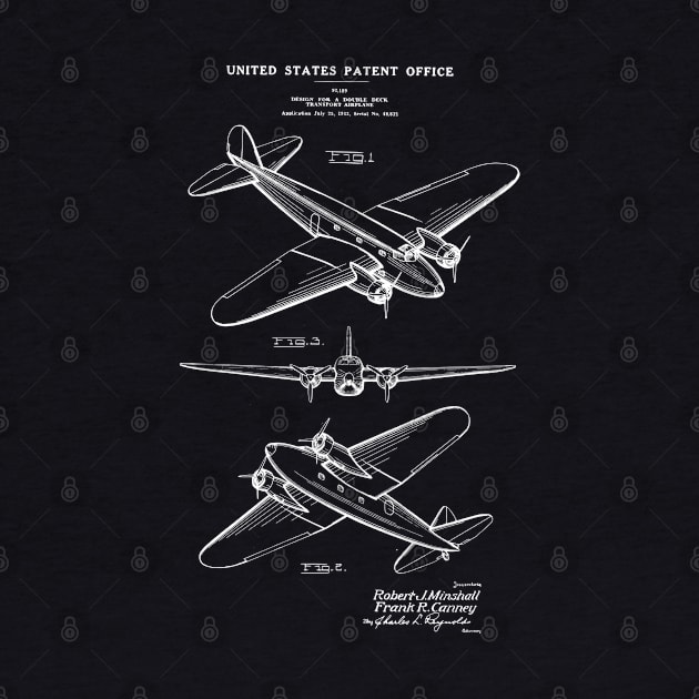 Boeing 247 Airplane Design Patent Print by MadebyDesign